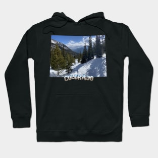 Colorado State Outline (Winter Mountains) Hoodie